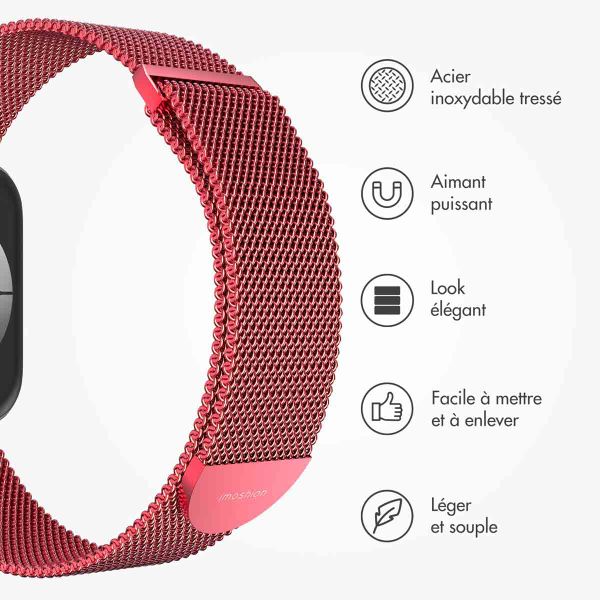 imoshion Bracelet magnétique milanais Apple Watch | 38/40/41/42 mm - Taille M - Rouge