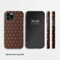 Selencia Coque arrière Vivid Apple iPhone 12 (Pro) - Happy Dots Chocolate