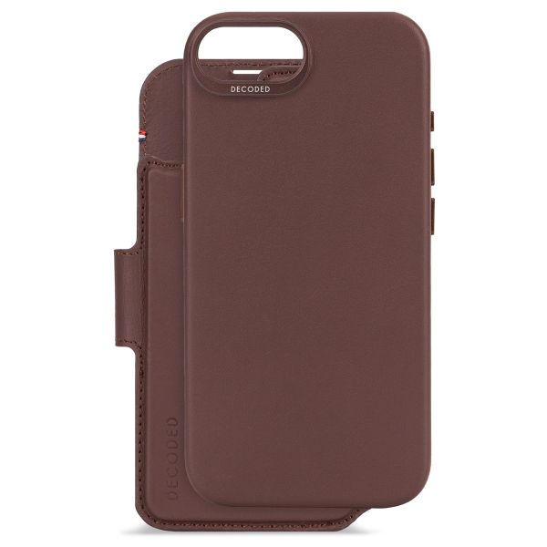 Decoded Portefeuille détachable 2 en 1 en cuir MagSafe Apple iPhone 17e / 16e - Chocolate Brown
