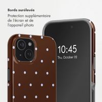 Selencia Coque arrière Vivid Apple iPhone 15 - Happy Dots Chocolate