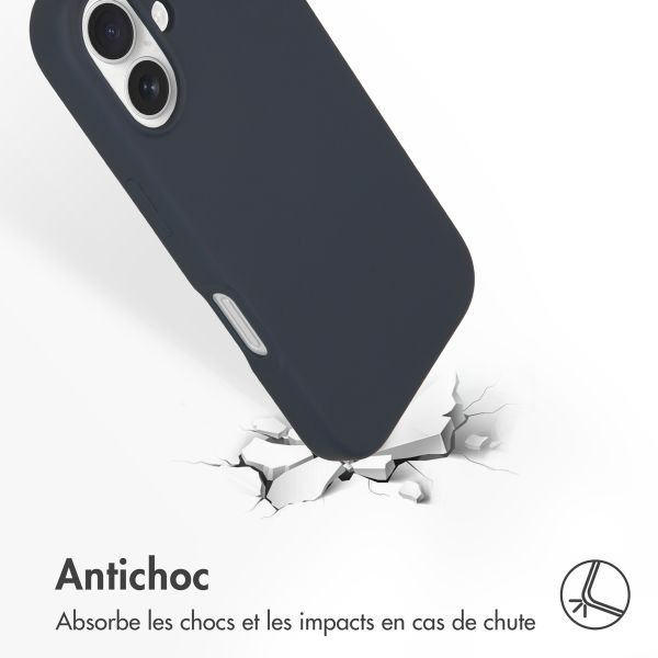 Accezz Coque Liquid Silicone avec MagSafe Apple iPhone 16 - Bleu foncé