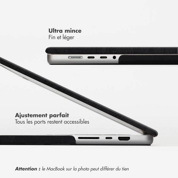 Selencia Coque en velours Apple MacBook Air 15 pouces (2023 / 2024 M3 / 2025 M4 / 2026 M5) - Noir