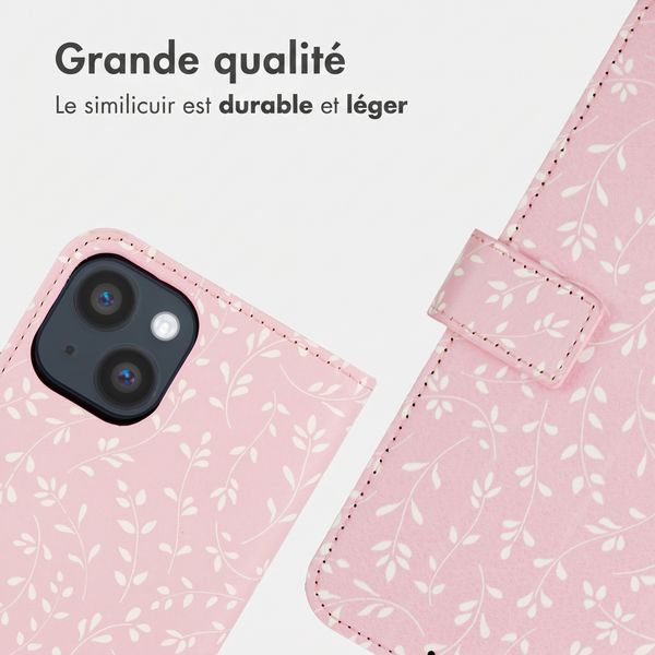 imoshion Étui de télephone portefeuille Design Apple iPhone 14 - Pink Bazaar Flowers