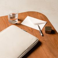 Accezz Pochette ordinateur Leather avec fermeture éclair 13-14 pouces - Beige