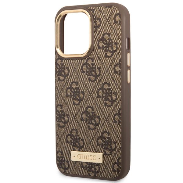 Guess Coque 4G Logo Monogram MagSafe Apple iPhone 14 Pro Max - Marron