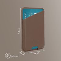 Accezz Porte-cartes en cuir magnétique - Compatible avec Apple Find My - Coffee Brown