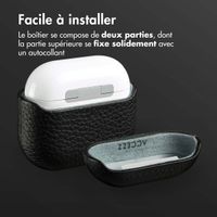 Accezz Coque en cuir véritable  Apple Airpods 4 - Noir
