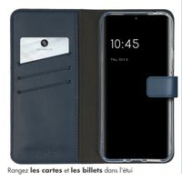 Selencia Étui portefeuille en cuir véritable Samsung Galaxy A54 (5G) - Bleu