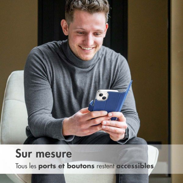 Accezz Étui de télephone Wallet Apple iPhone 14 Pro - Bleu foncé