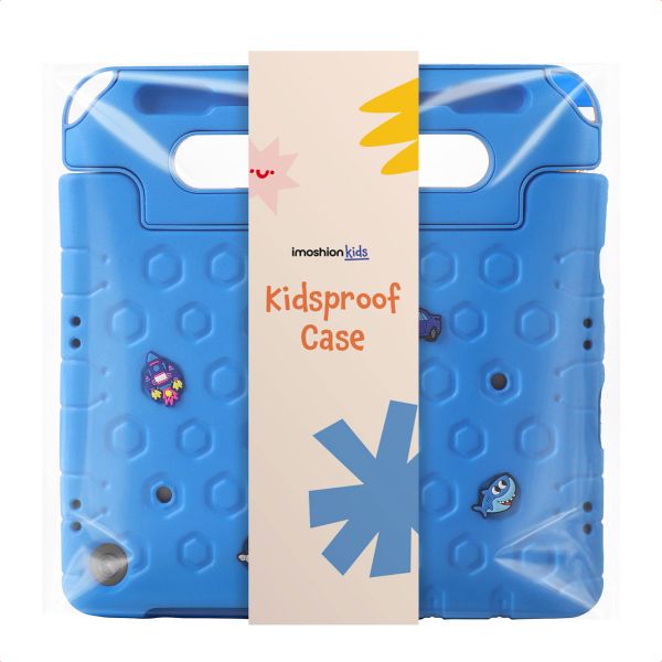imoshion Coque kidsproof avec poupées amovibles Apple iPad 9 (2021) 10.2 pouces / iPad 8 (2020) 10.2 pouces / iPad 7 (2019) 10.2 pouces - Bleu