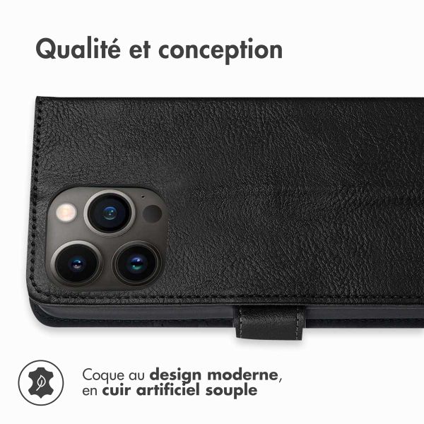 imoshion Étui de télephone portefeuille de luxe Apple iPhone 13 Pro - Noir