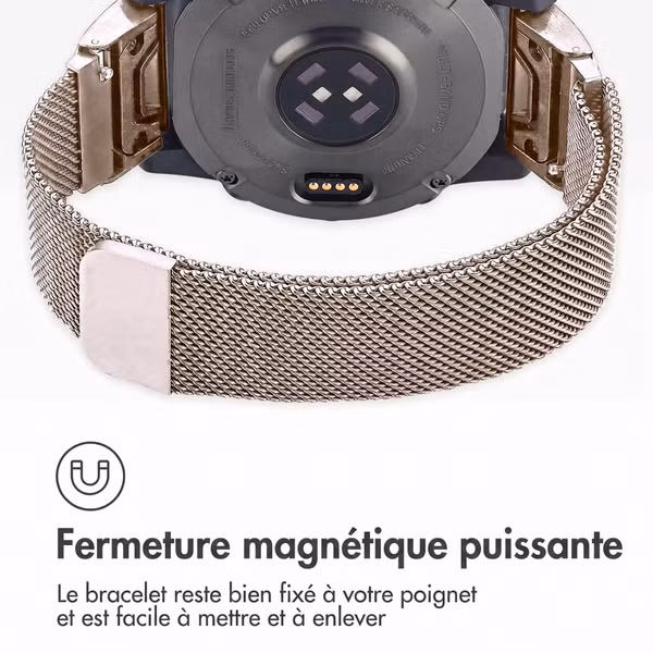 imoshion Bracelet QuickFit® Milanais  - Connexion Garmin 20 mm - Taille L/XL - Starlight