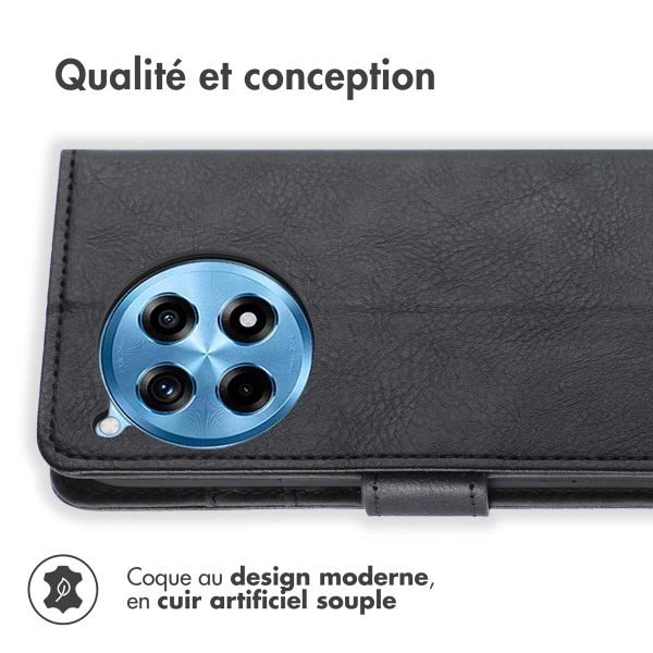 imoshion Étui de télephone portefeuille de luxe OnePlus 12R - Noir