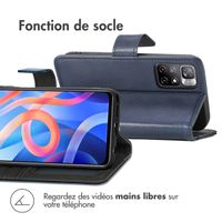 imoshion Étui de télephone portefeuille de luxe Xiaomi Redmi Note 11 (4G) / Note 11S (4G) - Bleu foncé