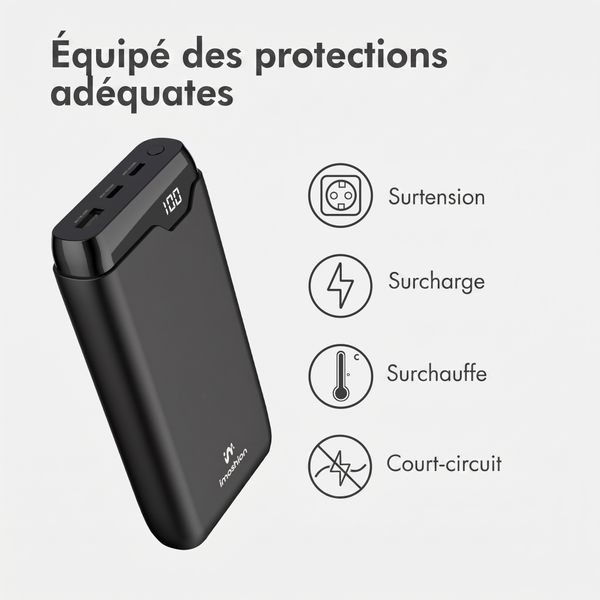 imoshion Batterie externe - 27.000 mAh - Quick Charge et Power Delivery - 30W - Noir