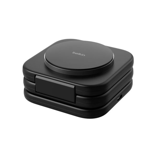 Belkin Station de recharge de voyage sans fil magnétique 3-en-1 avec Qi2 15 W - Noir