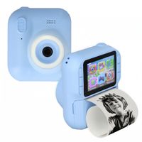 imoshion Kids Camera avec imprimante photo - Appareil photo pour enfants - Photos/Vidéos/Jeux - Bleu