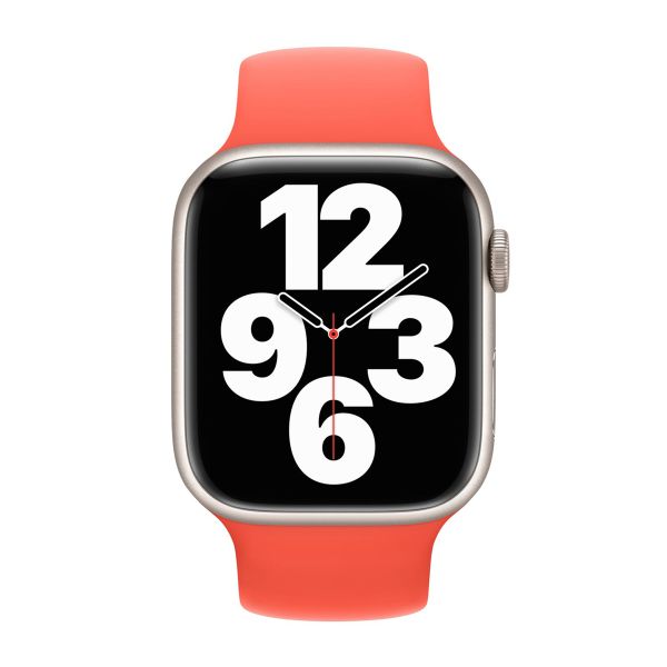 Apple Bracelet Boucle unique en Silicone Apple Watch | 38/40/41/42 mm - Taille 9 - Nectarine