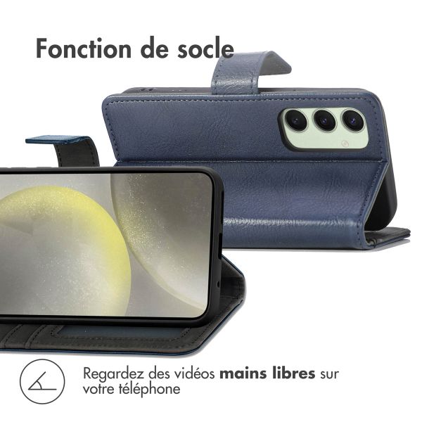 imoshion Étui de télephone portefeuille de luxe Samsung Galaxy S24 FE - Bleu foncé