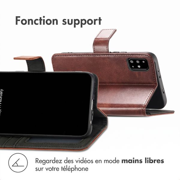 imoshion Étui de télephone portefeuille de luxe Samsung Galaxy A71 - Marron foncé