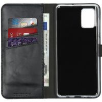 Selencia Étui portefeuille en cuir véritable Samsung Galaxy A71 - Noir