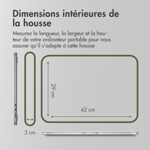 Accezz Pochette ordinateur 17 pouces - Noir