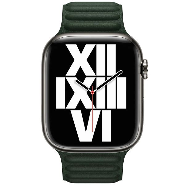 Apple Bracelet Leather Link Apple Watch | 44/45/46/49 mm - Taille S/M - Sequoia Green