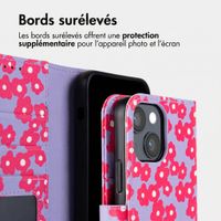 imoshion Étui de télephone portefeuille Design Apple iPhone 14 - Dusty Rose Blossoms