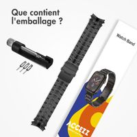 Accezz Bracelet Steel Samsung Galaxy Watch 4 / 5 / 6 / 7 / FE (20 mm) - Noir