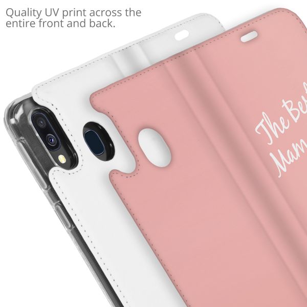 Concevez votre propre housse portefeuille Samsung Galaxy A40 - Blanc