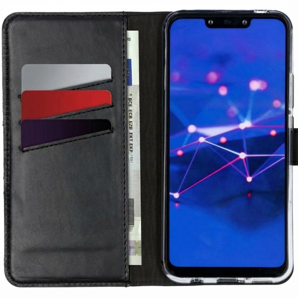 Selencia Étui portefeuille en cuir véritable Huawei Mate 20 Lite - Noir