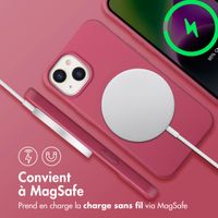 imoshion Coque arrière Color avec cordon amovible et MagSafe Apple iPhone 14 - Raspberry