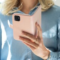 Selencia Étui portefeuille en cuir véritable Apple iPhone 12 Mini - Dusty Pink