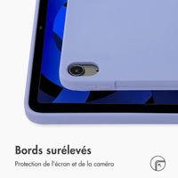Accezz Coque Liquid Silicone avec porte-stylet Apple iPad Air 11 pouces (2026) M4 / (2025) M3 / (2024) M2 / Air 5 (2022) / Air 4 (2020) - Lila