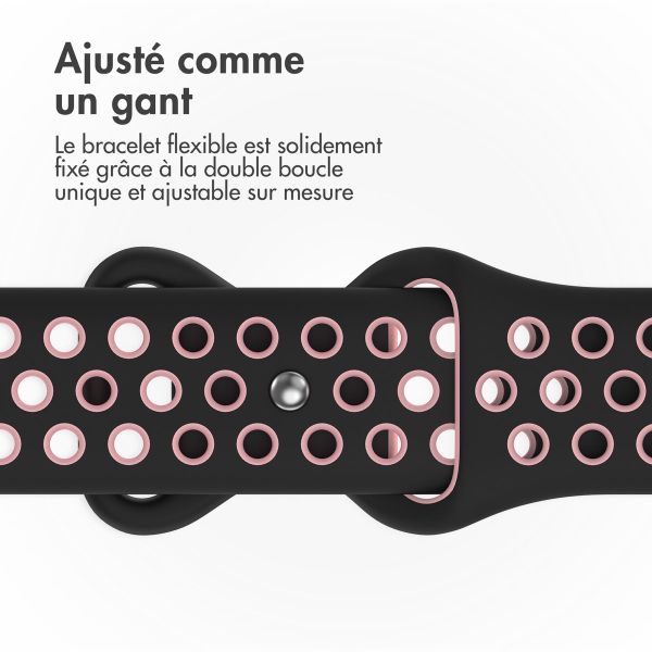 imoshion Bracelet Sport⁺ en silicone Apple Watch | 38/40/41/42 mm - Taille S/M - Black & Pink