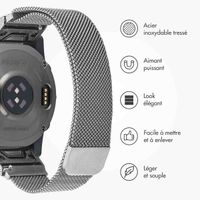 imoshion Bracelet QuickFit® Milanais  - Connexion Garmin 20 mm - Taille L/XL - Argent