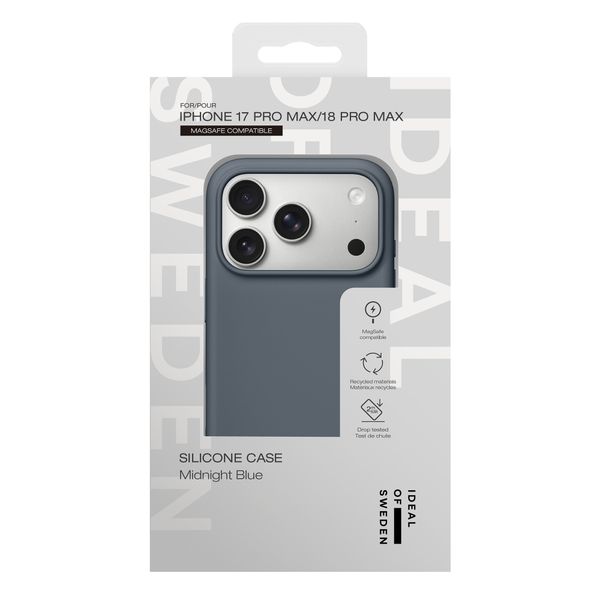 iDeal of Sweden Coque en silicone avec MagSafe Apple iPhone 18 Pro Max / 17 Pro Max - Midnight Blue