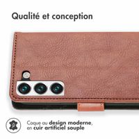 imoshion Étui de télephone portefeuille de luxe Samsung Galaxy S22 - Marron