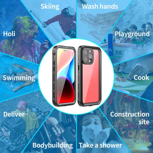 Redpepper Coque imperméable Dot Plus Apple iPhone 15 Pro Max - Noir
