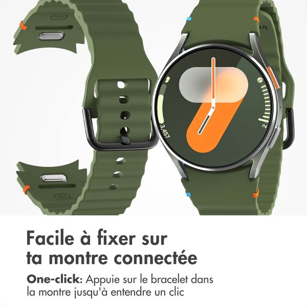 imoshion Bracelet Wave en silicone Samsung Galaxy Watch 4 / 5 / 6 / 7 / FE (20 mm) - Vert foncé