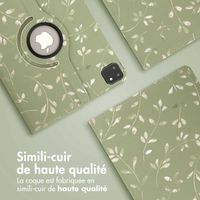 imoshion Coque tablette Design rotatif à 360° Apple iPad Pro 11 (2025) M5 / (2024) M4 - Green Flowers