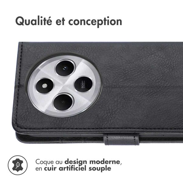 imoshion Étui de télephone portefeuille de luxe Xiaomi Redmi 14C - Noir