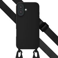 Selencia Coque silicone avec cordon amovible Apple iPhone 16 - Noir