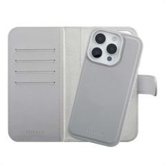 Selencia Étui portefeuille amovible Olyn avec MagSafe Apple iPhone 16 Pro - Gris
