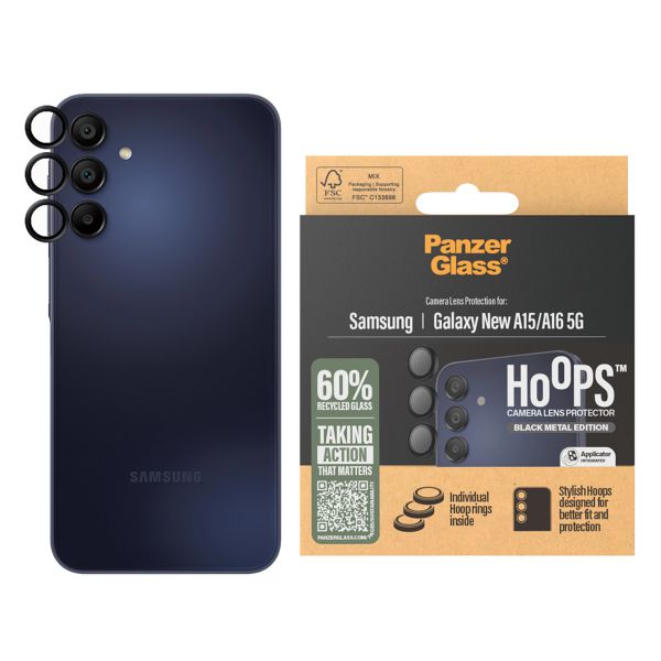 PanzerGlass Protection Caméra Hoops Optic Rings Samsung Galaxy A16 4G/5G - Noir