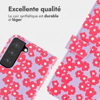 imoshion Étui de télephone portefeuille Design Samsung Galaxy S22 - Dusty Rose Blossoms