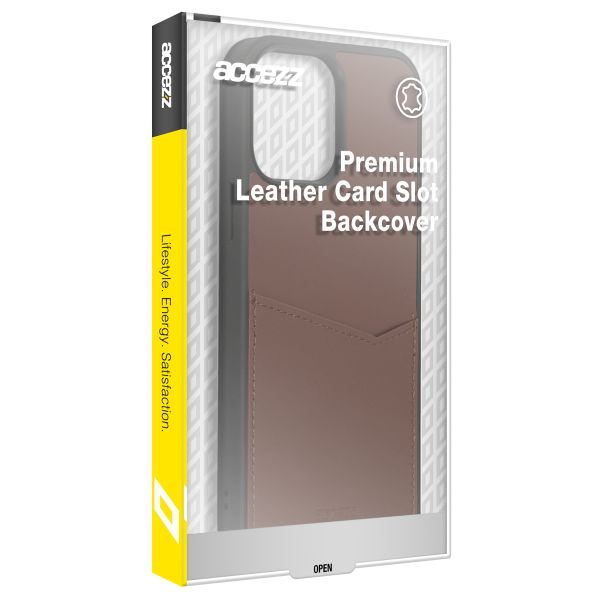 Accezz Coque en cuir de qualité supérieure avec fentes pour cartes Samsung Galaxy S22 Plus - Marron