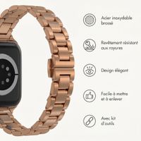Selencia Bracelet à maillons fin en acier Apple Watch | 38/40/41/42 mm - Rose Doré