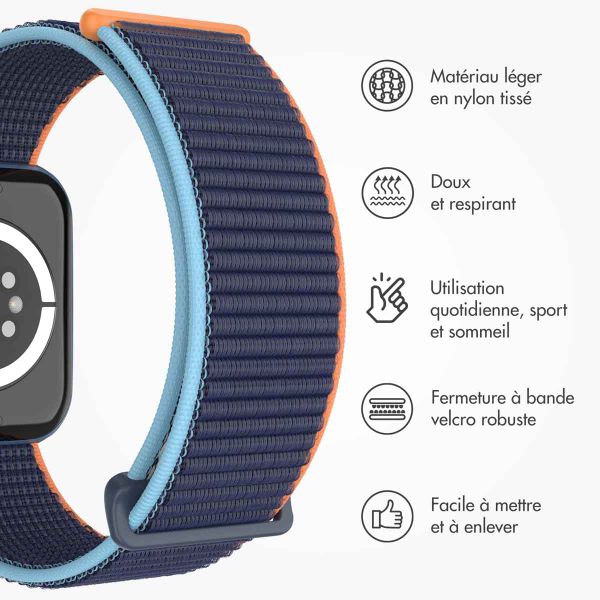 imoshion Bracelet en nylon Apple Watch | 38/40/41/42 mm - Dark Navy Blue