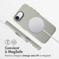Accezz Coque arrière en cuir avec MagSafe Apple iPhone 17e / 16e - Light Grey